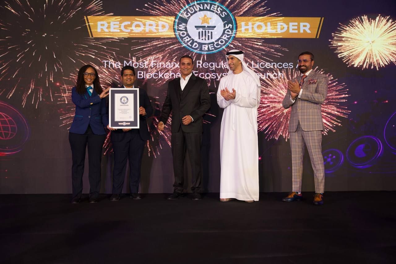 Blockmaze Guinness World Record Ceremony with UAE Minister